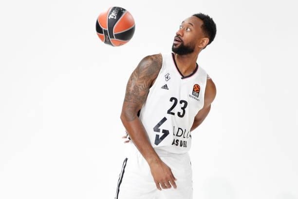 David Lighty, #23 poses during the 2021/2022 Turkish Airlines EuroLeague Media Day of LDLC Asvel Villeurbanne at The Astroballe on September 13, 2021...