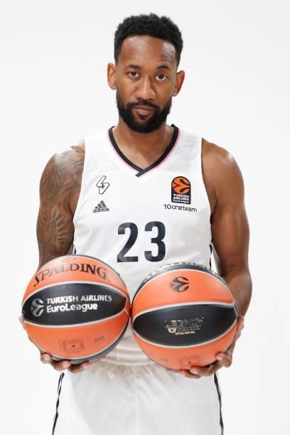 David Lighty, #23 poses during the 2021/2022 Turkish Airlines EuroLeague Media Day of LDLC Asvel Villeurbanne at The Astroballe on September 13, 2021...