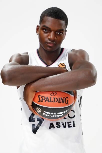 Elwin Ndjock, #11 poses during the 2021/2022 Turkish Airlines EuroLeague Media Day of LDLC Asvel Villeurbanne at The Astroballe on September 13, 2021...