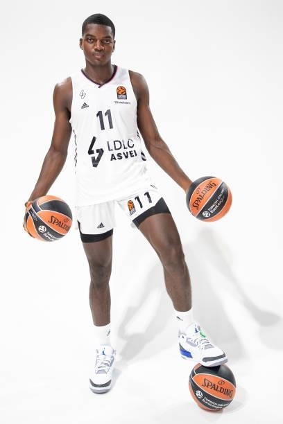 Elwin Ndjock, #11 poses during the 2021/2022 Turkish Airlines EuroLeague Media Day of LDLC Asvel Villeurbanne at The Astroballe on September 13, 2021...