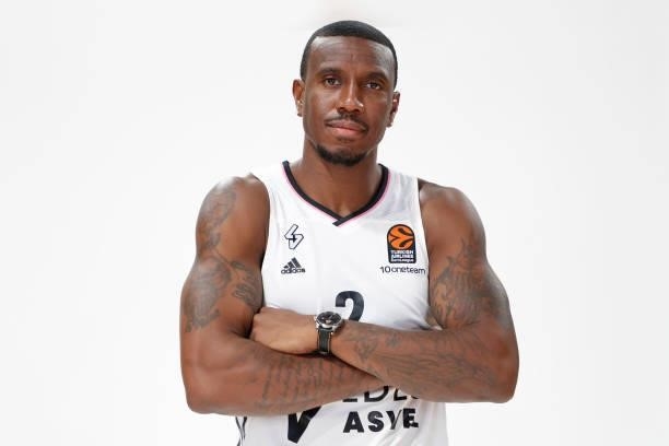 Raymar Morgan, #2 poses during the 2021/2022 Turkish Airlines EuroLeague Media Day of LDLC Asvel Villeurbanne at The Astroballe on September 13, 2021...