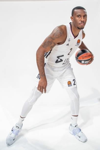 Raymar Morgan, #2 poses during the 2021/2022 Turkish Airlines EuroLeague Media Day of LDLC Asvel Villeurbanne at The Astroballe on September 13, 2021...