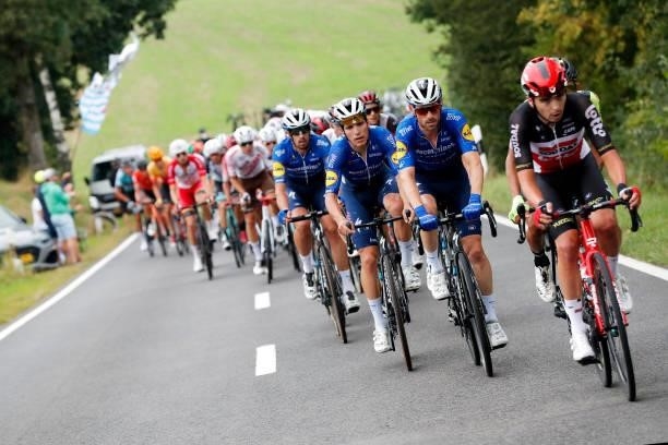 João Almeida of Portugal and Dries Devenyns of Belgium and Team Deceuninck - Quick-Step compete during the 81st Skoda-Tour De Luxembourg 2021, Stage...