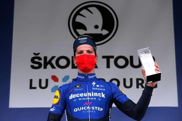 João Almeida of Portugal and Team Deceuninck - Quick-Step celebrates at podium as stage winner during the 81st Skoda-Tour De Luxembourg 2021, Stage 1...