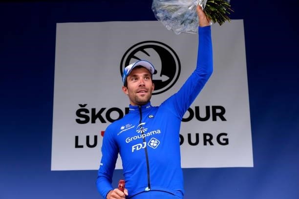 Thibaut Pinot of France and Team Groupama - FDJ celebrates winning the sympathy award on the podium ceremony after the 81st Skoda-Tour De Luxembourg...