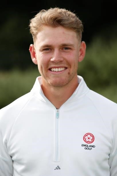 Callan Barrow of Team England during the R&A Mens's Home International previews at Hankley Common on September 14, 2021 in Tilford, England.