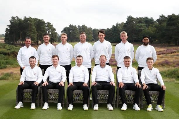 Team England during the R&A Mens's Home International previews at Hankley Common on September 14, 2021 in Tilford, England.