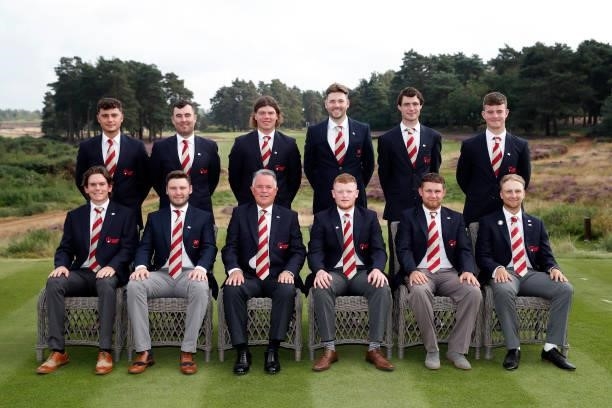 Team Wales during the R&A Mens's Home International previews at Hankley Common on September 14, 2021 in Tilford, England.