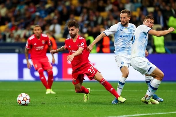 Rafa Silva of Benfica during the UEFA Champions League match between FC Dynamo Kiev and SL Benfica at NSC Olimpiyskyi on September 14, 2021 in Kiev,...