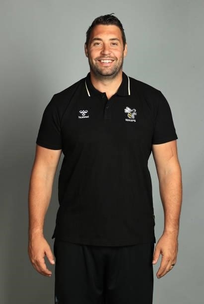 Richard Blaze, the Wasps forwards coach poses for a portrait during the Wasps Rugby Squad Photocall for the 2021-2022 Gallagher Premiership Rugby...