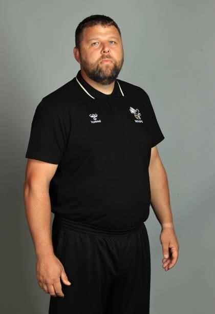 Neil Fowkes, the Wasps scrum coach poses for a portrait during the Wasps Rugby Squad Photocall for the 2021-2022 Gallagher Premiership Rugby season...