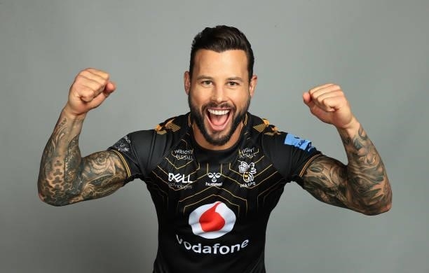 Francois Hougaard poses for a portrait during the Wasps Rugby Squad Photocall for the 2021-2022 Gallagher Premiership Rugby season on September 14,...