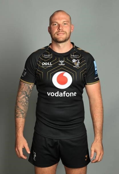 Sebastian de Chaves poses for a portrait during the Wasps Rugby Squad Photocall for the 2021-2022 Gallagher Premiership Rugby season on September 14,...