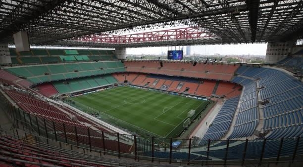 General view inside the stadium prior to the UEFA Champions League group D match between FC Internazionale and Real Madrid at Giuseppe Meazza Stadium...