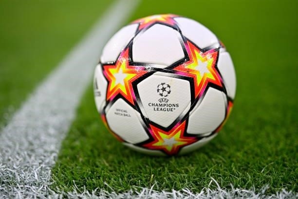 In this photo illustration is the ball of the UEFA Champions League ahead of the UEFA Champions League group D match between Inter and Real Madrid at...