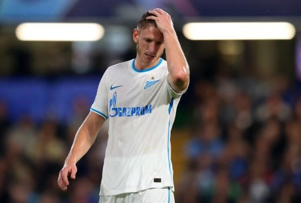 Dmitriy Chistyakov of Zenit Saint Petersburg during the UEFA Champions League group H match between Chelsea FC and Zenit St. Petersburg at Stamford...