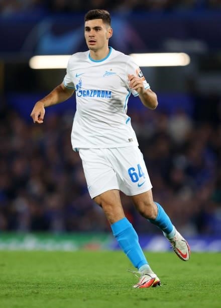 Kirill Kravtsov of Zenit Saint Petersburg during the UEFA Champions League group H match between Chelsea FC and Zenit St. Petersburg at Stamford...