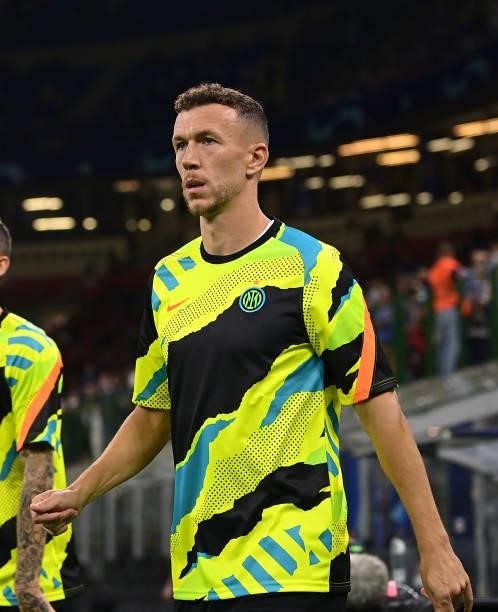 Ivan Perisic of FC Internazionale runs onto the pitch before the UEFA Champions League group D match between Inter and Real Madrid at Giuseppe Meazza...