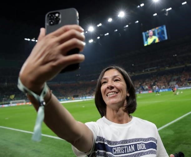 Paralympic champion Monica Graziana Contrafatto is seen before the UEFA Champions League group D match between Inter and Real Madrid at Giuseppe...