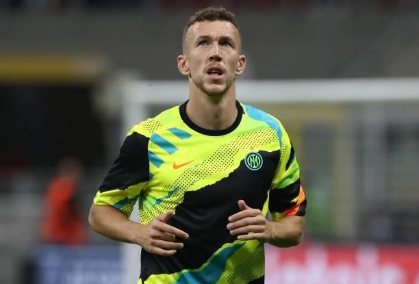 Ivan Perisic of FC Internazionale during the warm up prior to the UEFA Champions League group D match between Inter and Real Madrid at Giuseppe...
