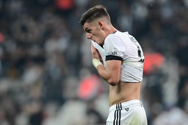 Francisco Montero of Besiktas looking disappointed during the UEFA Champions League match between Besiktas and Borussia Dortmund at Vodafone Park on...