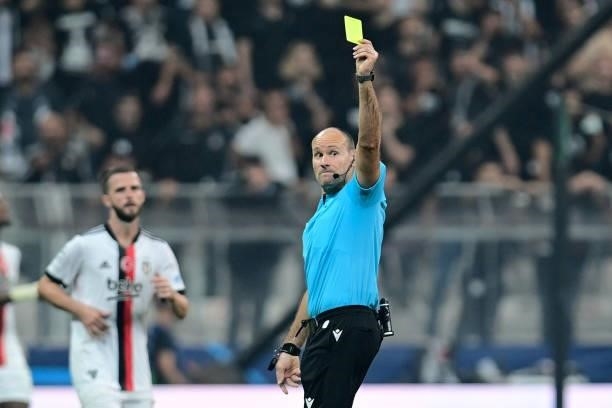 Referee Mateu Lahoz during the UEFA Champions League match between Besiktas and Borussia Dortmund at Vodafone Park on September 15, 2021 in Istanbul,...