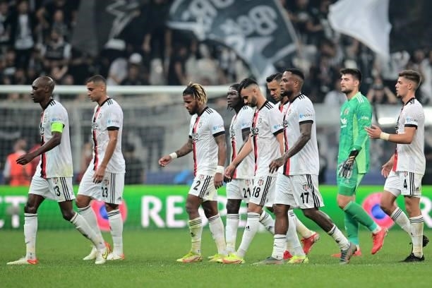 Besiktas looking disappointed during the UEFA Champions League match between Besiktas and Borussia Dortmund at Vodafone Park on September 15, 2021 in...