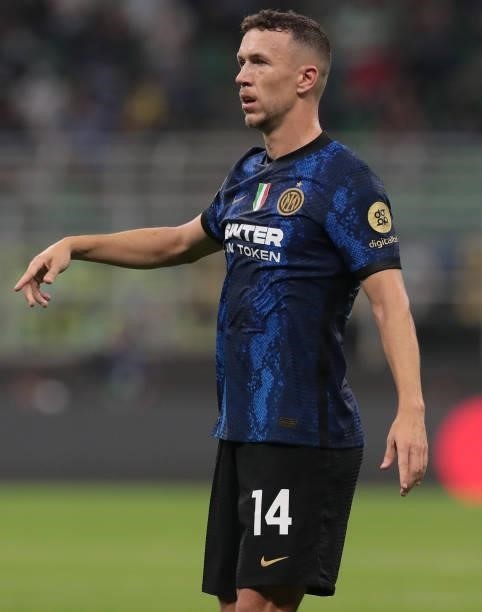 Ivan Perisic of FC Internazionale gestures during the UEFA Champions League group D match between FC Internazionale and Real Madrid at Giuseppe...