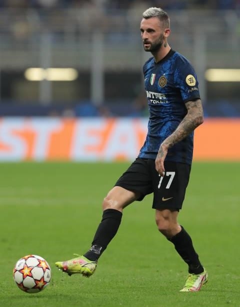 Marcelo Brozovic of FC Internazionale in action during the UEFA Champions League group D match between FC Internazionale and Real Madrid at Giuseppe...