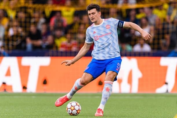 Harry Maguire of Manchester United passes the ball during the UEFA Champions League group F match between BSC Young Boys and Manchester United at...