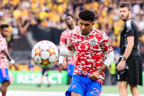 Jadon Sancho of Manchester United warming up during the UEFA Champions League group F match between BSC Young Boys and Manchester United at Stadion...