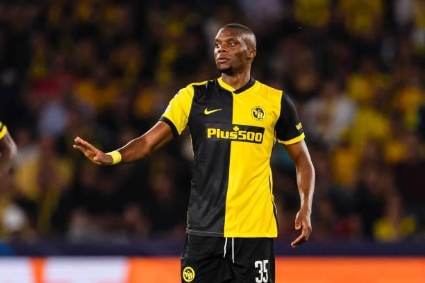 Christopher Martins of Young Boys gestures during the UEFA Champions League group F match between BSC Young Boys and Manchester United at Stadion...