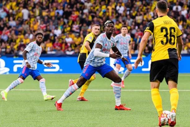 Paul Pogba of Manchester United in action during the UEFA Champions League group F match between BSC Young Boys and Manchester United at Stadion...
