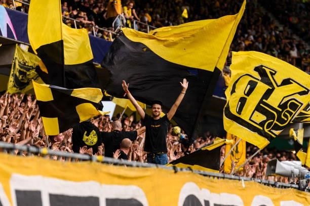 Young Boys supporters during the UEFA Champions League group F match between BSC Young Boys and Manchester United at Stadion Wankdorf on September...