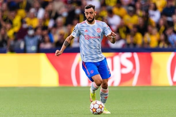 Bruno Fernandes of Manchester United in action during the UEFA Champions League group F match between BSC Young Boys and Manchester United at Stadion...