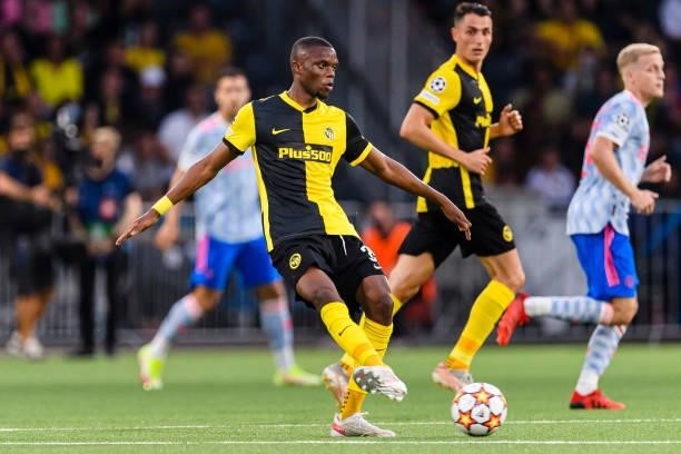 Christopher Martins of Young Boys passes the ball during the UEFA Champions League group F match between BSC Young Boys and Manchester United at...