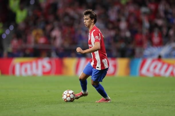 Joao Felix of Atletico de Madrid controls the ball during the UEFA Champions League group B match between Atletico Madrid and FC Porto at Wanda...