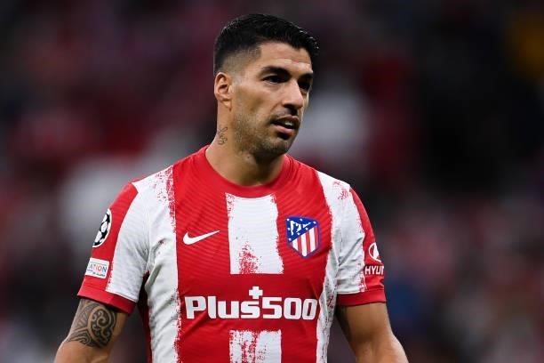 Luis Suarez of Atletico de Madrid looks on during the UEFA Champions League group B match between Atletico Madrid and FC Porto at Wanda Metropolitano...