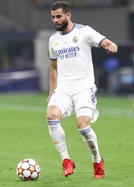 Nacho of Real Madrid in action during the UEFA Champions League group D match between Inter and Real Madrid at Giuseppe Meazza Stadium on September...