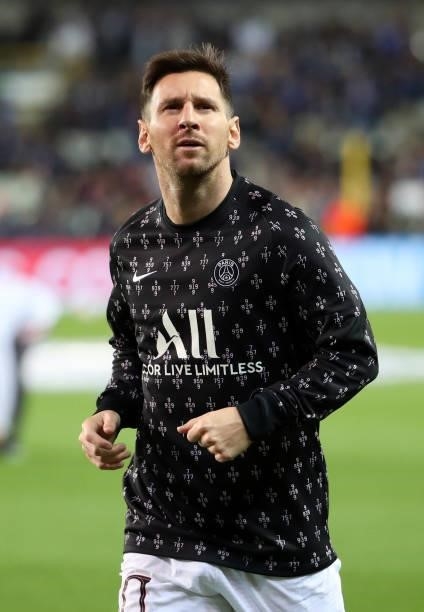 Lionel Messi of PSG during the UEFA Champions League group A match between Club Brugge KV and Paris Saint-Germain at Jan Breydel Stadium on September...
