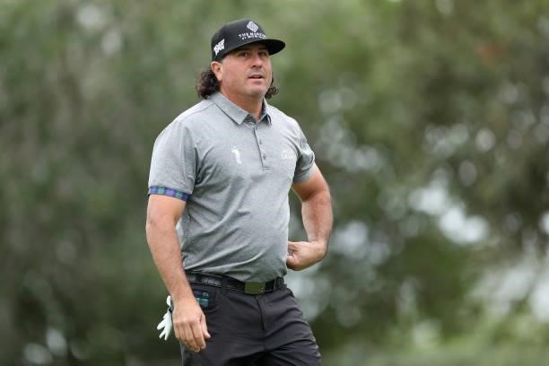 Pat Perez walks to the fourth hole during round one of the Fortinet Championship at Silverado Resort and Spa on September 16, 2021 in Napa,...