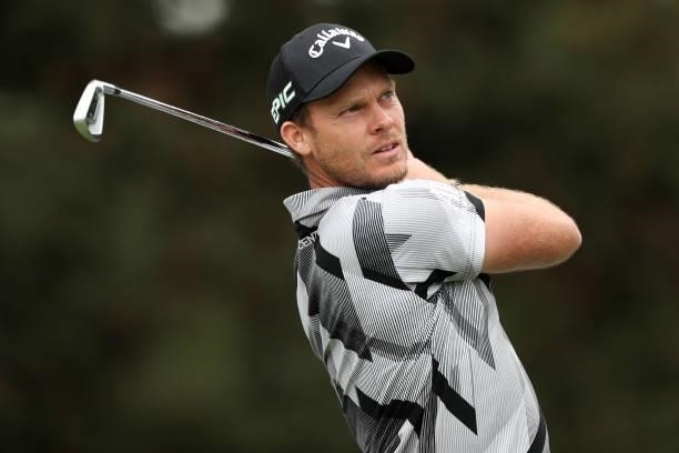 Danny Willett hits his tee shot on the seventh hole during round one of the Fortinet Championship at Silverado Resort and Spa on September 16, 2021...