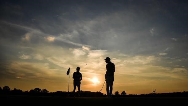Lars Keunen of The Netherlands after putting on the 8th hole during Day One of the Dutch Open at Bernardus Golf on September 16, 2021 in Cromvoirt,...
