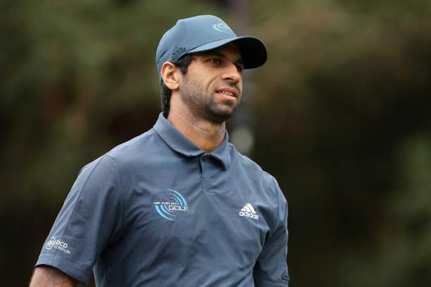 Aaron Rai walks on the seventh hole during round one of the Fortinet Championship at Silverado Resort and Spa on September 16, 2021 in Napa,...