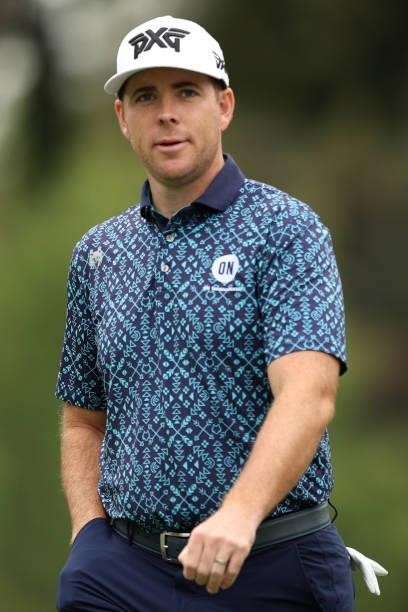 Luke List walks on the seventh hole during round one of the Fortinet Championship at Silverado Resort and Spa on September 16, 2021 in Napa,...