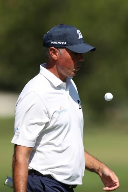 Matt Kuchar walks on the sixth hole during round one of the Fortinet Championship at Silverado Resort and Spa on September 16, 2021 in Napa,...