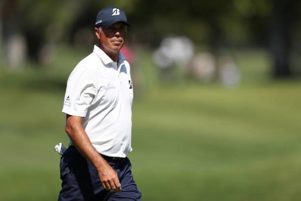 Matt Kuchar walks on the sixth hole during round one of the Fortinet Championship at Silverado Resort and Spa on September 16, 2021 in Napa,...