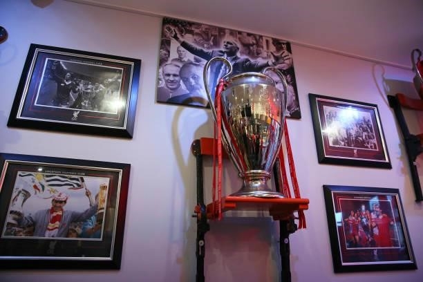 Detail picture inside the Georgie Porgy Cafe is seen prior to the UEFA Champions League group B match between Liverpool FC and AC Milan at Anfield on...