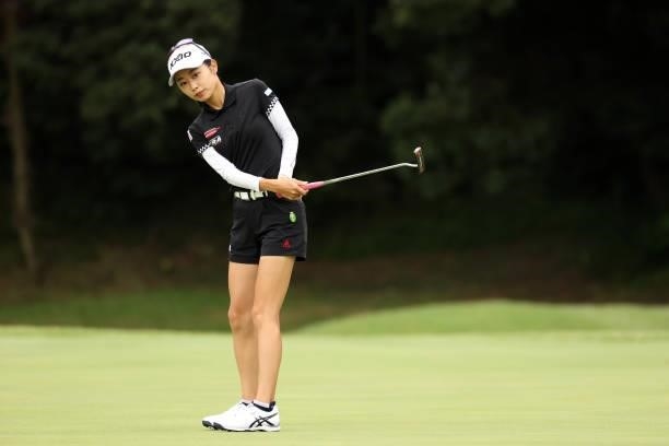 Yuka Yasuda of Japan attempts a putt on the 11th green during the first round of the Sumitomo Life Vitality Ladies Tokai Classic at Shin Minami Aichi...