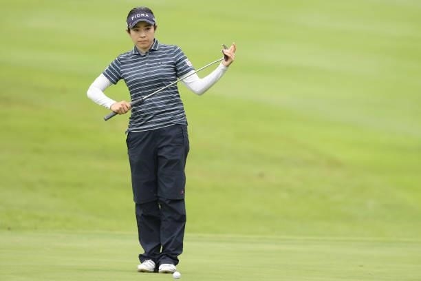 Sumika Nakasone of Japan putts on the 9th hole during the first round of the Sumitomo Life Vitality Ladies Tokai Classic at Shin Minami Aichi Country...